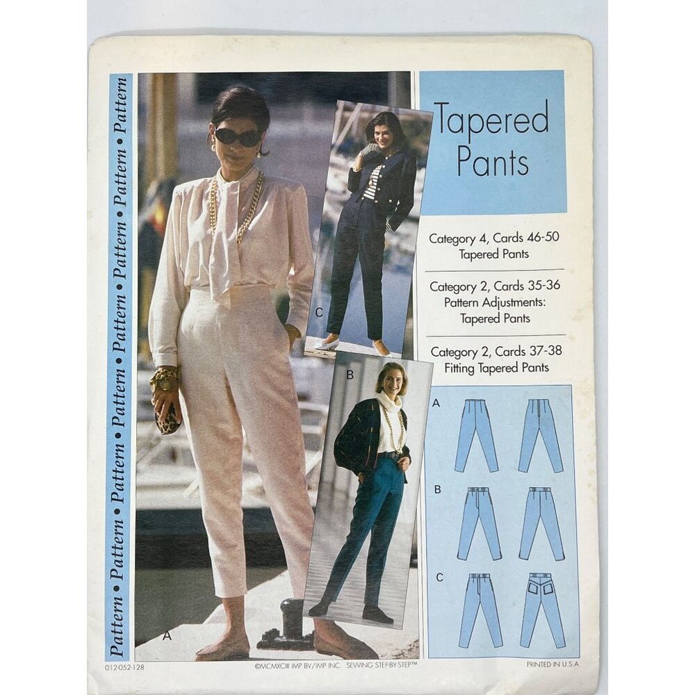 Vintage Sewing Pattern Tapered Pants 1980s Misses/Misses Petite Sizes 6-22 Categ
